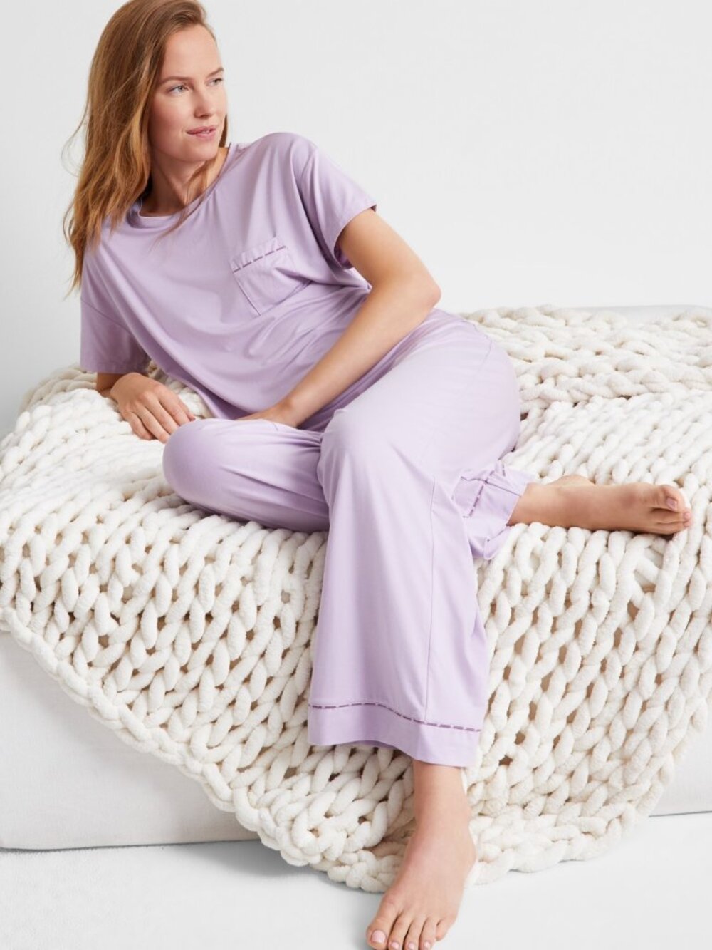 #2147 State of Day Women's 2-Pc. Fluid Knit Pajamas Set- Frost Bite